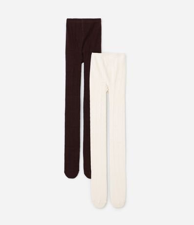 Kit 2 Medias-Pantalón Infantil Texturizadas - Talle PP al G