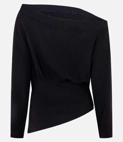 Blusa en Punto con Hombro Caído y Ruedo Asimétrico 6