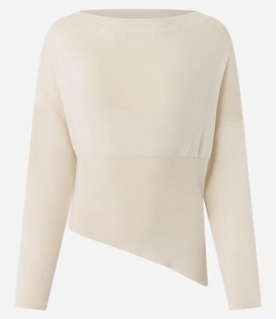 Blusa en Punto con Hombro Caído y Ruedo Asimétrico 5