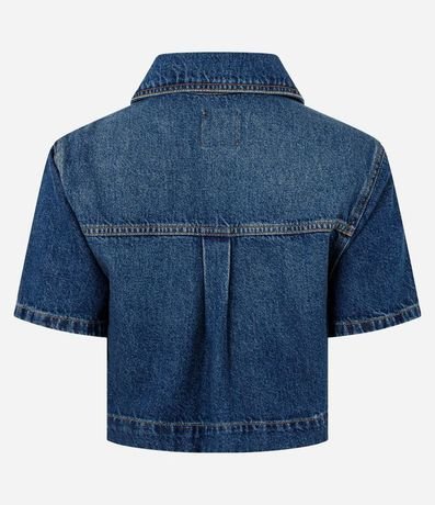 Camisa Cropped en Jeans con Botones y Bolsillo 6