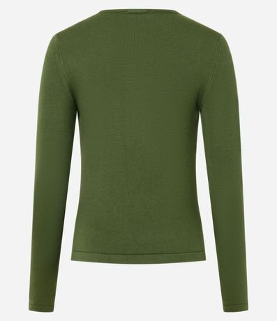 Blusa Regular en Punto con Adorno en el Escote 6