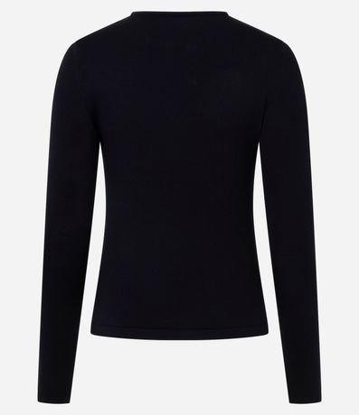 Blusa Regular en Punto con Adorno en el Escote 7