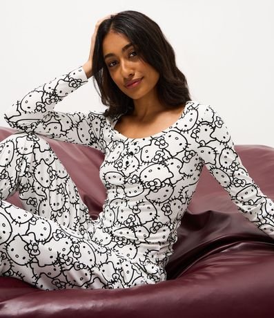 Pijama Larga con Estampa de Hello Kitty