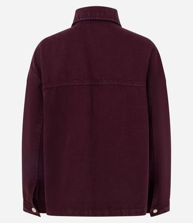 Camisa Overshirt en Sarga con Bolsillos Delanteros 2