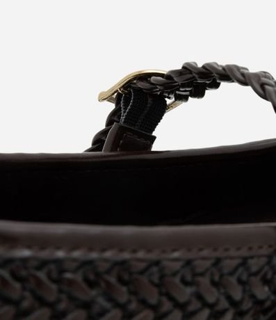 Zapatilla Metalizada con Textura Trenzada y Tira con Hebilla 3