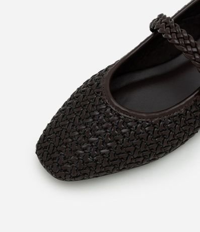 Zapatilla Metalizada con Textura Trenzada y Tira con Hebilla 4