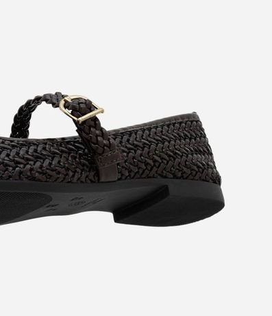 Zapatilla Metalizada con Textura Trenzada y Tira con Hebilla 5