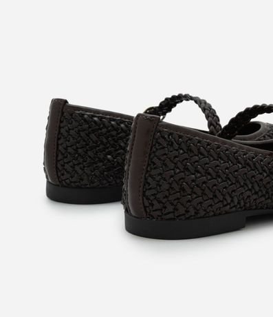 Zapatilla Metalizada con Textura Trenzada y Tira con Hebilla 6