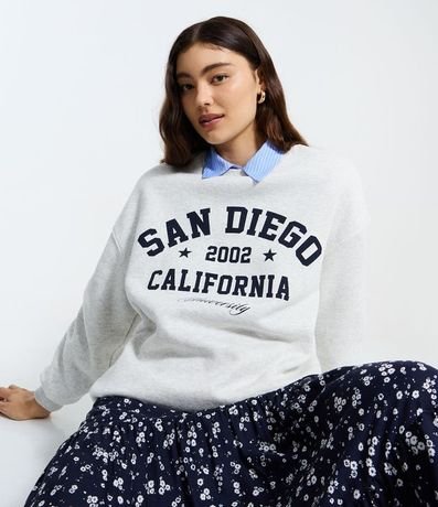 Suéter Cerrado College en Algodón con Lettering San Diego