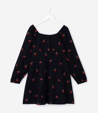 Vestido Infantil con Bordado de Cereza – Talle 5 a 14 años