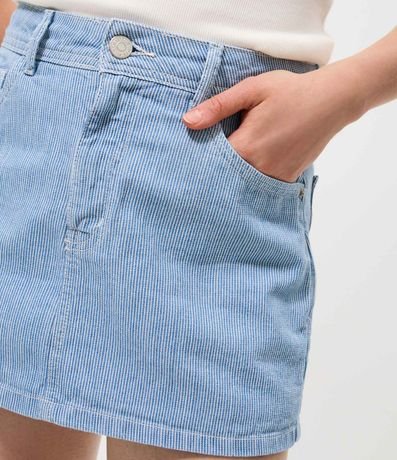 Short Pollera Listrado sin Sarga con Trabillas y Bolsillos 3