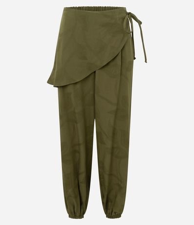 Pantalón Aladim en Jacquard con Canesú Asimétrica Sobrepuesta 6