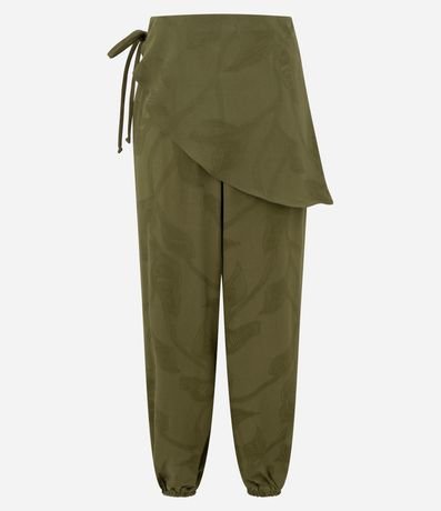 Pantalón Aladim en Jacquard con Canesú Asimétrica Sobrepuesta 8