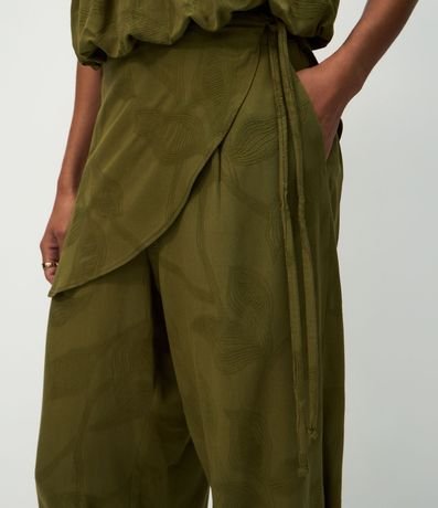 Pantalón Aladim en Jacquard con Canesú Asimétrica Sobrepuesta 3