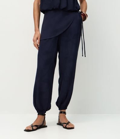 Pantalón Aladim en Jacquard con Canesú Asimétrica Sobrepuesta 4