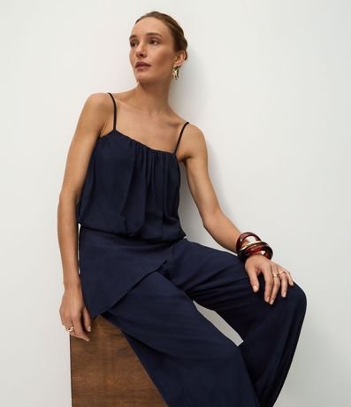 Pantalón Aladim en Jacquard con Canesú Asimétrica Sobrepuesta 5