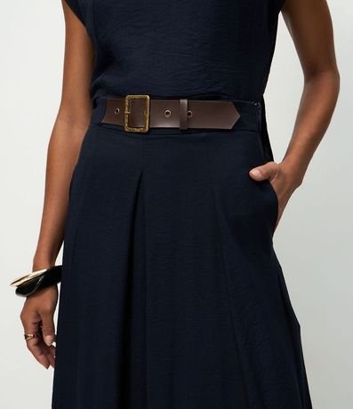 Pollera Midi Fluida en Crepé con Cinturón Ajustable 3