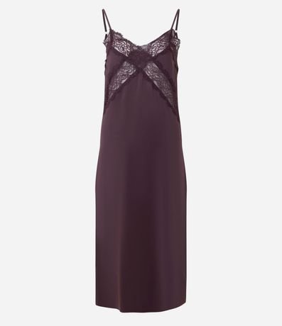 Camisón Larga en Microfibra con Detalles en Encaje 6