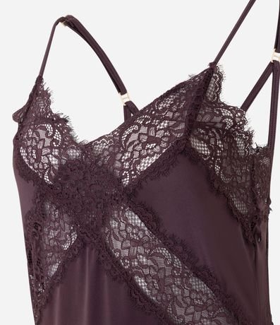 Camisón Larga en Microfibra con Detalles en Encaje 7