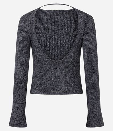 Blusa en Punto Metalizado con Abertura en la Espalda 7