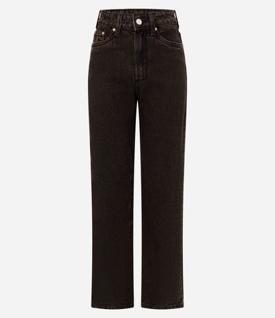 Pantalón Recto Comfort en Jeans con Cintura Alta