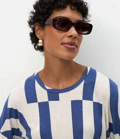 Blusa Manga Corta en Viscosa con Estampa Abstracta 4