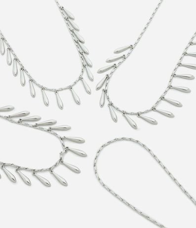 Collar Multicamadas con Colgantes de Mini Pétalos 2
