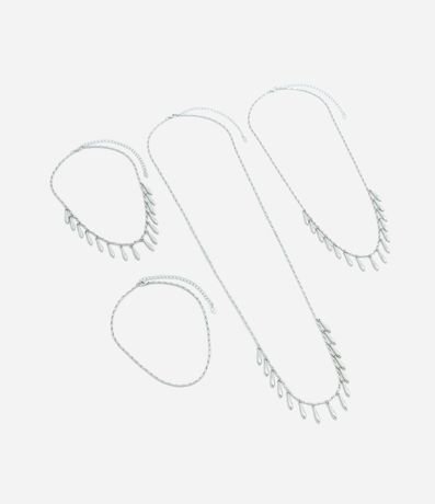 Collar Multicamadas con Colgantes de Mini Pétalos 3