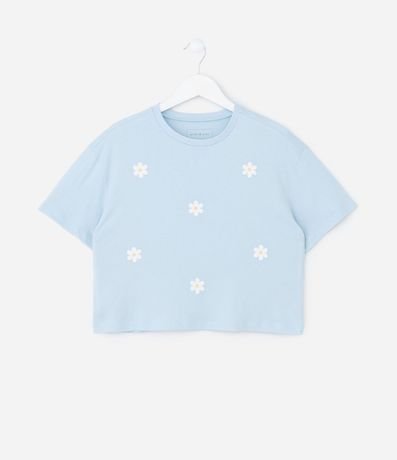 Remera Infantil con Margaritas Puff – Talle 7 a 16 años
