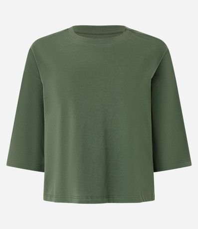 Remera Cropped en Algodón con Manga Corta 4