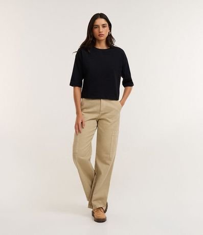 Remera Cropped en Algodón con Manga Corta 2