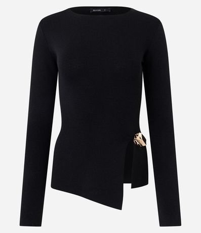 Blusa Asimétrica en Punto con Adorno en la Cintura 5