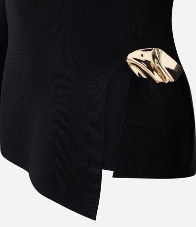 Blusa Asimétrica en Punto con Adorno en la Cintura 7
