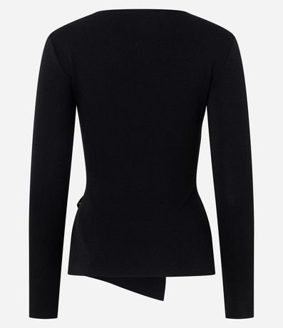 Blusa Asimétrica en Punto con Adorno en la Cintura 8