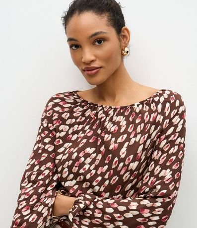 Blusa Manga Larga en Viscosa con Estampada Abstracta 3
