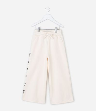 Pantalón Infantil Wide Leg en Modal con Estampado de Moñitas – Talle 5 a 14 años 2