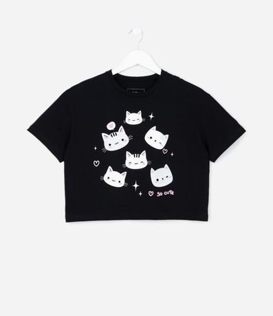 Remera Infantil en Algodón con Estampa de Gatitos – Talle 7 a 16 años