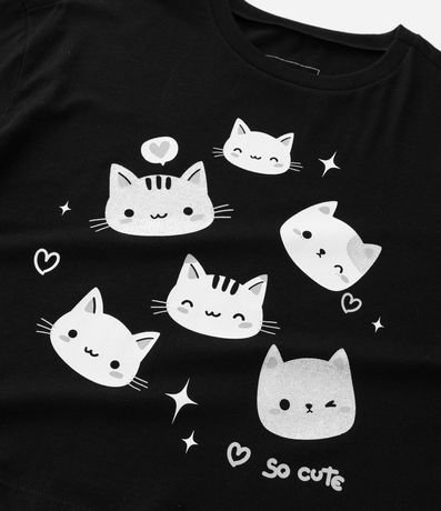 Remera Infantil en Algodón con Estampa de Gatitos – Talle 7 a 16 años 4