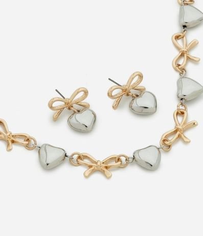 Conjunto Collar y Caravana Lazo y Corazón 2