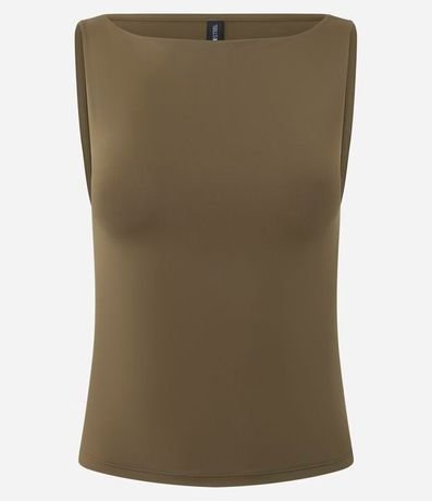 Blusa sin Manga en Microfibra con Escote Canoa 4