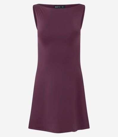 Vestido Corto en Poliamida con Escote Canoa
