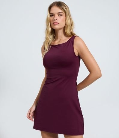 Vestido Corto en Poliamida con Escote Canoa 5