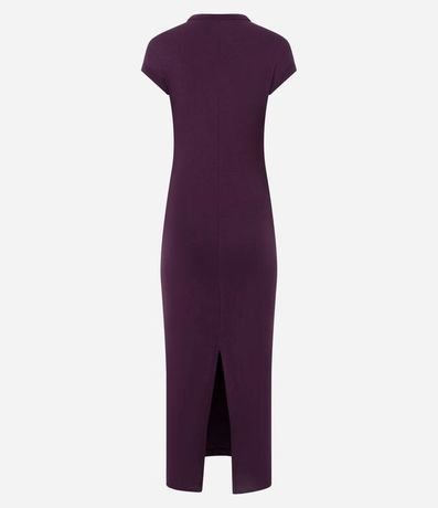 Vestido en Rib con Ombro Caído y Fenda 5