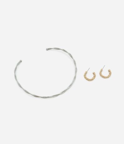 Conjunto de Chocker y Caravanas con Efecto Trenzado 2