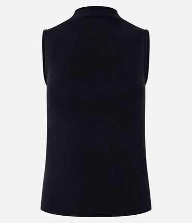 Blusa Musculosa Básica en Algodón con Cuello Alto 5