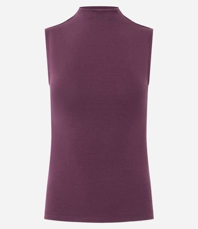 Blusa Musculosa Básica de Algodón con Cuello Alto 6