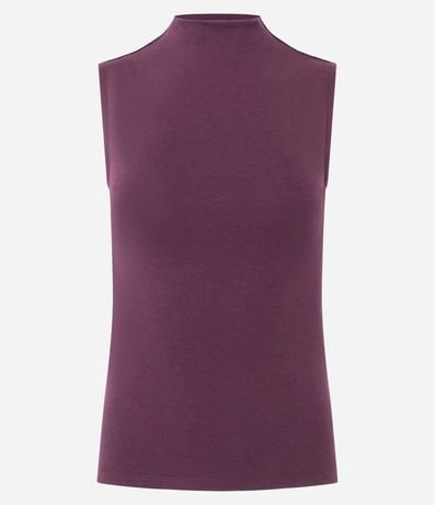 Blusa Musculosa Básica en Algodón con Cuello Alto 5