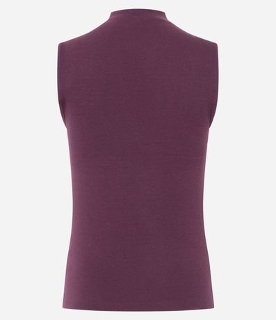 Blusa Musculosa Básica de Algodón con Cuello Alto 7