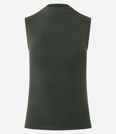 Blusa Musculosa Básica de Algodón con Cuello Alto