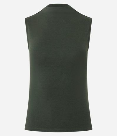 Blusa Musculosa Básica en Algodón con Cuello Alto 5